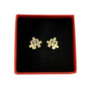 K09 Kolczyki wkrętki BLUBERRY PUZZLE Stal nierdzewna 316L